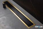 Peštan kanalice Confluo Premium Line Gold crno staklo slika