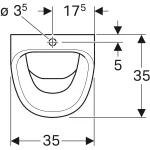 Geberit Aller pisoar, dovod odozgo tehnicki 1