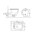 Diplon Lil konzolna WC solja set tehnicki crtez