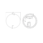 Diplon Mimoza okruglo ogledalo sa LED svetlom tehnicki crtez