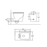 Diplon Nica konzolna wc šolja set tehnicki crtez