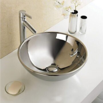 Minotti nadgradni lavabo Ø410x160 silver