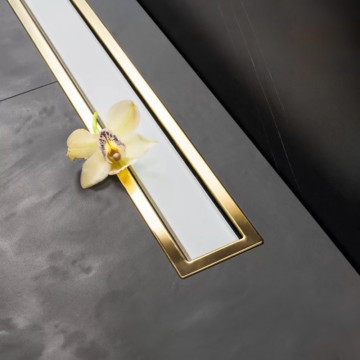 Peštan kanalice Premium Line Gold belo staklo