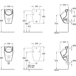 Villeroy Boch O.Novo pisoar sa skrivenim dovodom i odvodom tehnicki crtez