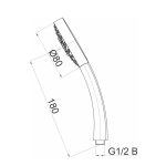 Herz Infinity tuš ručica tehnicki crtez