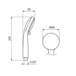 Tuš ručica 3+2 funkcije - B2 tehnicki crtez