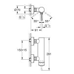 Grohe Essence jednoručna baterija za tuš tehnicki crtez