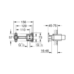 Grohe ugradno telo za zidnu slavinu tehnicki crtez