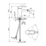 Rosan B/2 baterija za bide tehnicki crtez