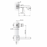 Rosan Dark uzidna baterija za lavabo sa izlivom 170mm JD31401