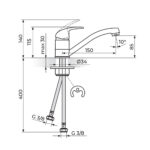 Rosan Perla baterija za sudoperu kratak izliv tehnicki crtez