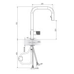 Rosan S2 Black baterija za sudoperu tehnicki crtez
