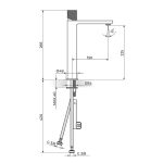 Rosan S2 Black&Gold baterija za lavabo tehnicki crtez