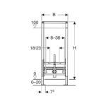 Geberit Duofix sanitarni montažni element za konzolni bide tehnicki crtez