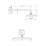 Hansgrohe Raindance Select E tuš ruža 360 sa izlivom 39cm tehnicki crtez