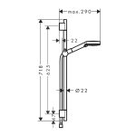 Hansgrohe Vernis Bland tuš set sa kliznom šipkom 65cm tehnicki crtez