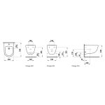 Laufen Pro konzolni bide tehnicki crtez