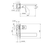 Rosan Stolz Black uzidna baterija za lavabo tehnicki crtez