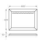 Ogledalo sa led osvetljenjem 80 Pino Art Vigo tehnicki crtez