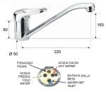 Remer Kiss baterija za sudoperu tehnicki crtez
