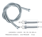Remer standard tuš crevo 1.5m tehnicki crtez