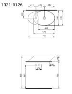 Bocchi Vessel lavabo bela tehnicki crtez
