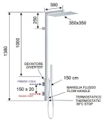 Remer Qubika Thermo usponski tuš sa prebacivačem SET tehnicki crtez
