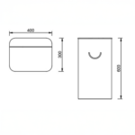 Copen korpa za veš od bambusa tehnicki crtez