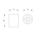 Minotti držač četkica stojeć tehnicki crtez