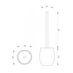 Minotti wc četka stojeća tehnicki crtez