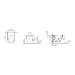 Vitra Integra konzolna wc šolja tehnicki crtez