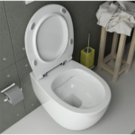Isvea Sentimenti Neo konzolna WC šolja rimless bela sa SS WC daskom