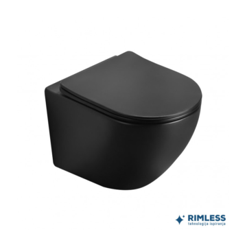 Minotti Perla konzolna WC šolja rimless mat crna sa soft close daskom