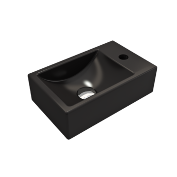 Bocchi Milano nadgradni lavabo 37cm crna mat desni
