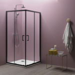 Kolpa San tuš kabina Eco Quat TKK Black kvadratna