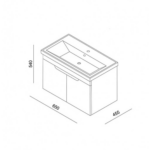 LineArt Enjoy 650 ormarić sa umivaonikom tehnicki crtez