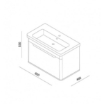 LineArt Wing 600 ormarić sa umivaonikom tehnicki crtez