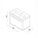 LineArt Wing 800 ormarić sa umivaonikom tehnicki crtez