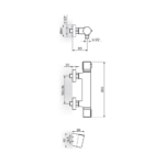 Rosan Thermo S2 baterija za tuš kadu sa ručnim tušem tehnicki crtez