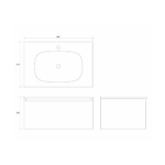 Copen Fiona 800 lavabo sa ormarićem tehnicki crtez