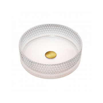 Copen stakleni nadgradni lavabo Ø400x125 belo dno