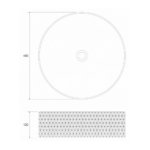 Copen stakleni nadgradni lavabo Ø400x125 tehnicki crtez