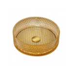 Copen stakleni nadgradni lavabo Ø400x125 zlatni