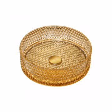 Copen stakleni nadgradni lavabo Ø400x125 zlatni