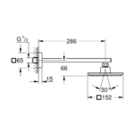 Grohe Euphoria Cube 150 tuš set tehnicki crtez