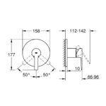 Grohe Lineare jednoručna baterija za tuš tehnicki crtez