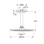 Grohe Rainshower Cosmopolitan 210 tuš set plafonski tehnicki crtez