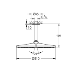 Grohe Rainshower Mono 310 tuš set 1 mlaz tehnicki crtez