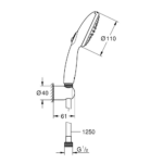Grohe Tempesta 110 tuš ručica sa zidnim držačem