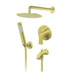 Rosan S2 Gold baterija za kadu sa tuš ružom, izlivom i zidnim tušem